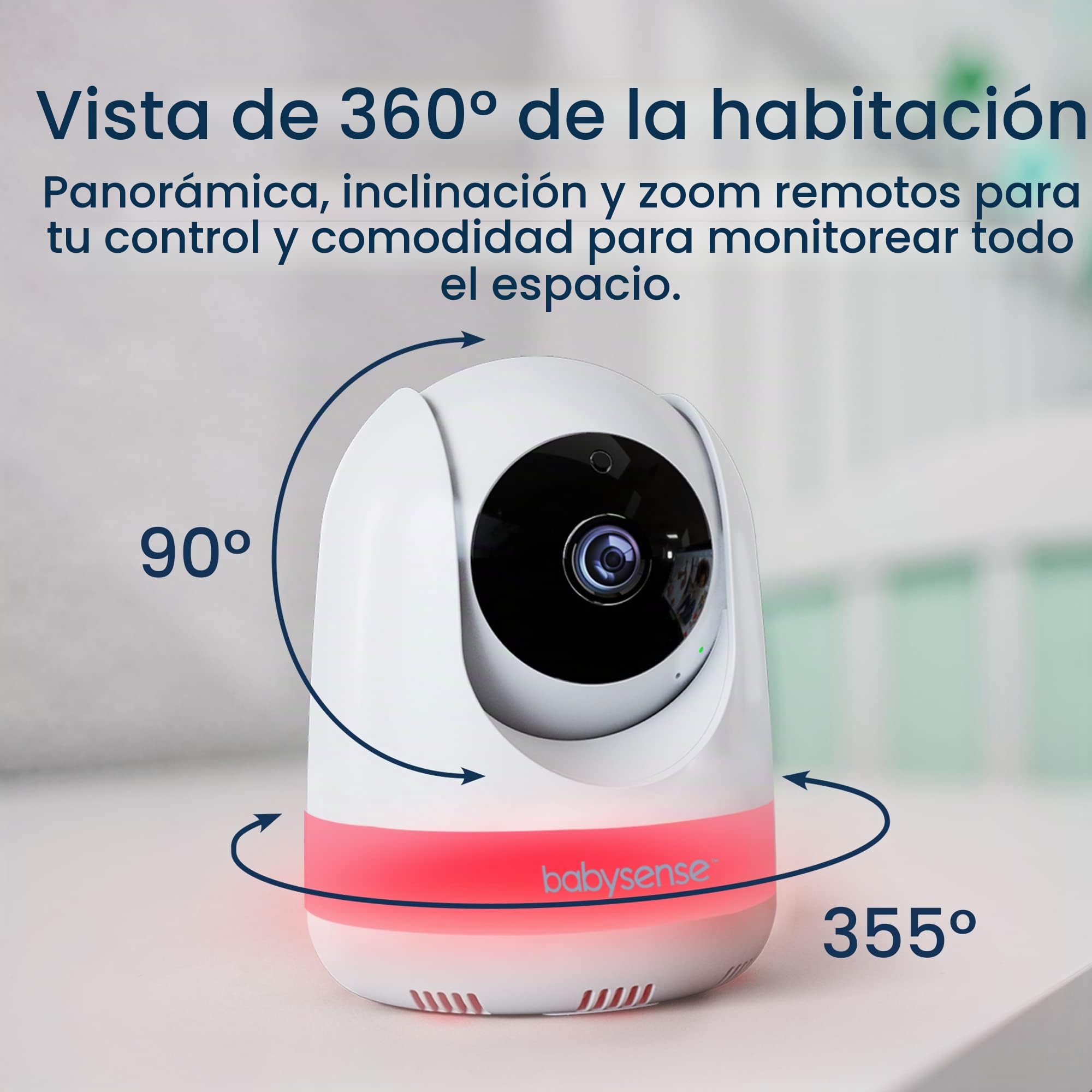 Babysense - Cámara adicional, monitor de vídeo para bebés, modelo: MaxView, audio bidireccional, visión nocturna, luz nocturna RGB, cunas, monitoreo de temperatura