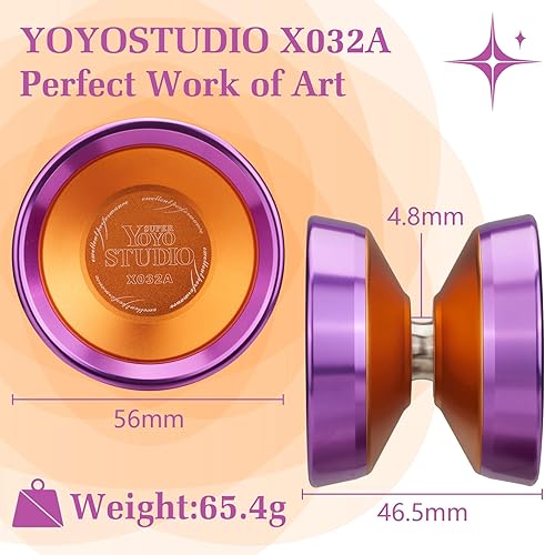 Miniatura 3 de YOYOSTUDIO Yoyo Yoyos profesionales bimetálicos con doble anillo de aleación de aluminio, trucos profesionales yoyos para adultos, yoyo bimetálico