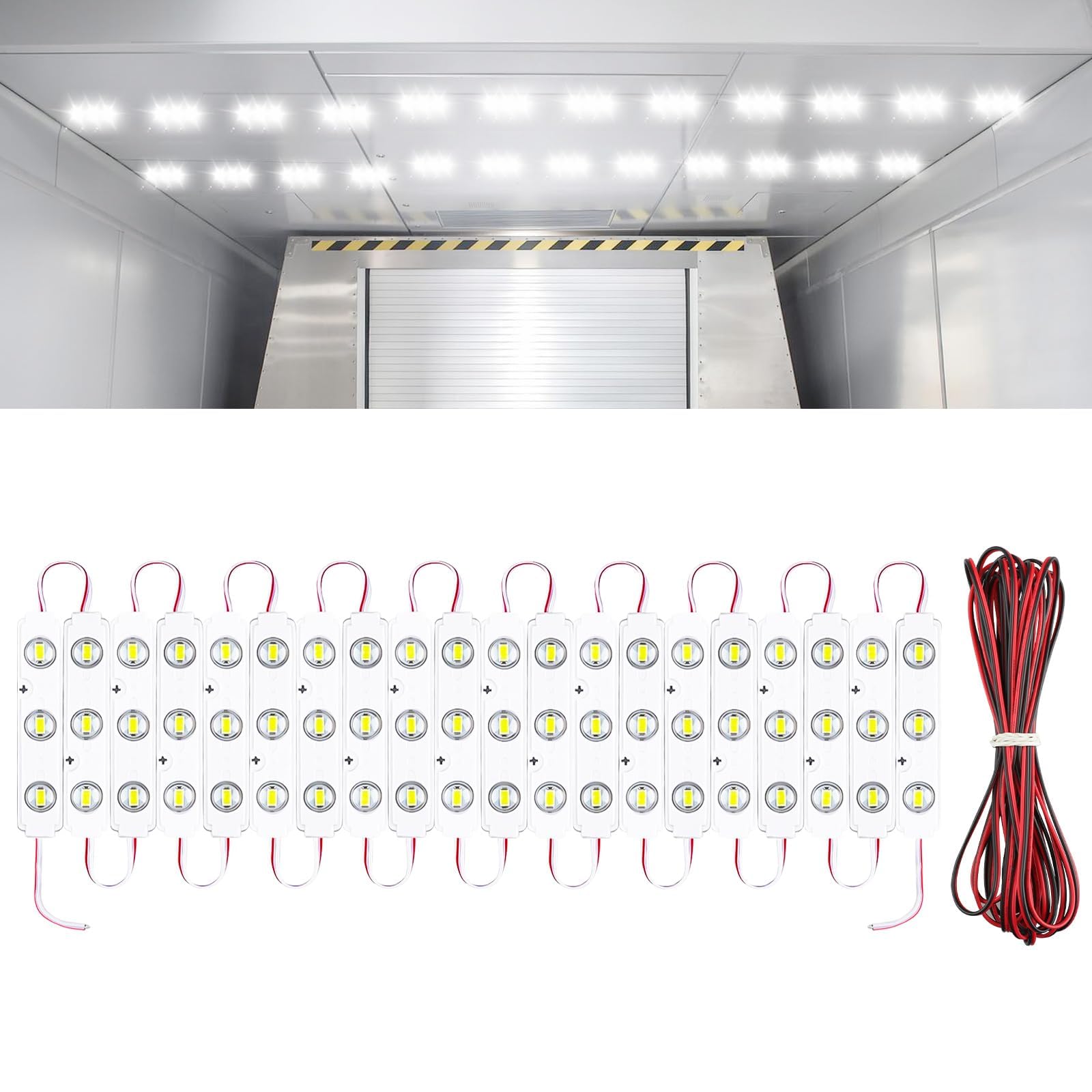 Linkstyle12V Van Interior Light Kits, Car LED Ceiling Lights Kit with 60LEDs, LED Project Lens Lamp Work Light for Van RV Truck Boats Caravans Trailers Lorries Cargo Transit Bus
