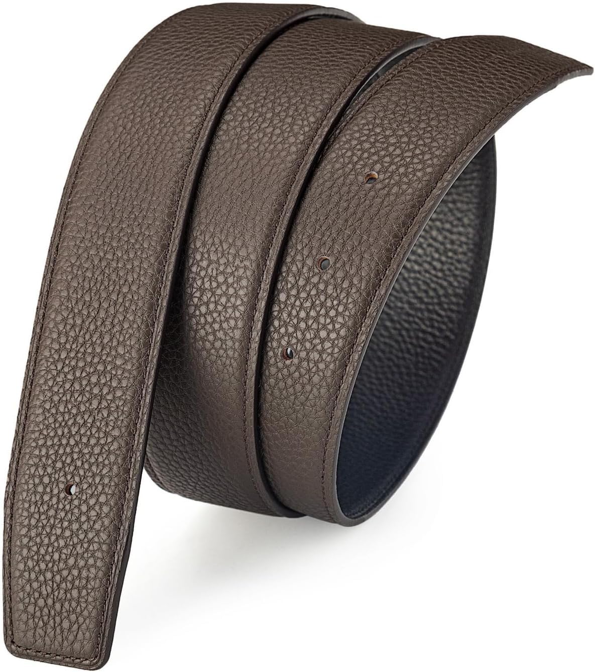Vatee's Men Reversible Genuine Leather No Buckle Replacemen Belt Strap | 1.25"(32mm),1.34"(34mm),1.5"(38mm) Wide, Women,Without Buckle