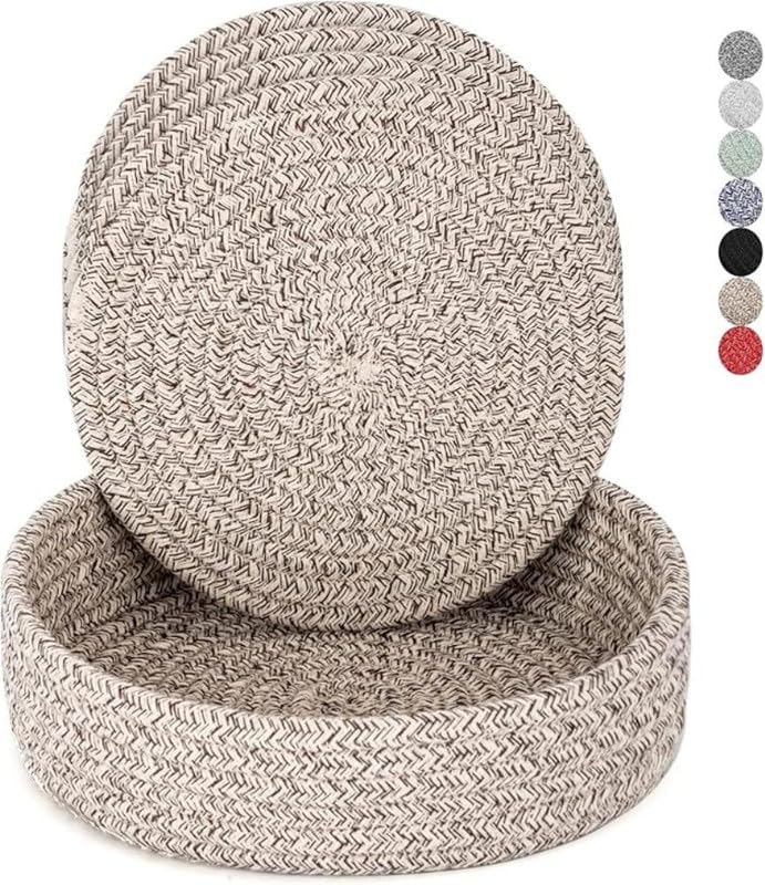 Image of Mansa for Hot Dishes, Pots and Pans, Hot Pads with Storage Basket, Pot Holders for Kitchen, Heat Resistant Mat Protect Counter Home Essentials, Farmhouse Decor (Pack of 4 with Cover) Mix Brown