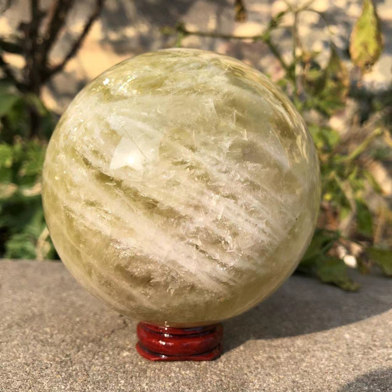Home Decor, 900–1100 g, natürliche Citrin-Kristallkugel, gelbe Quarz-Edelsteinkugel, Heilgeschenke, natürlicher Kristall ERTEYIN