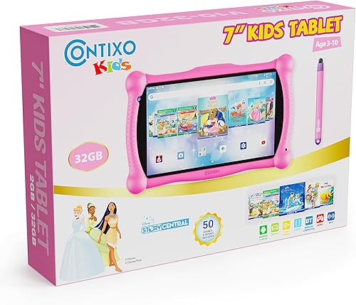 Miniatura 8 de Tablet Contixo V10A para niños de 7" HD para edades de 3 a 7 años con 32GB, controles parentales, estuche a prueba de niños, lápiz óptico y más de