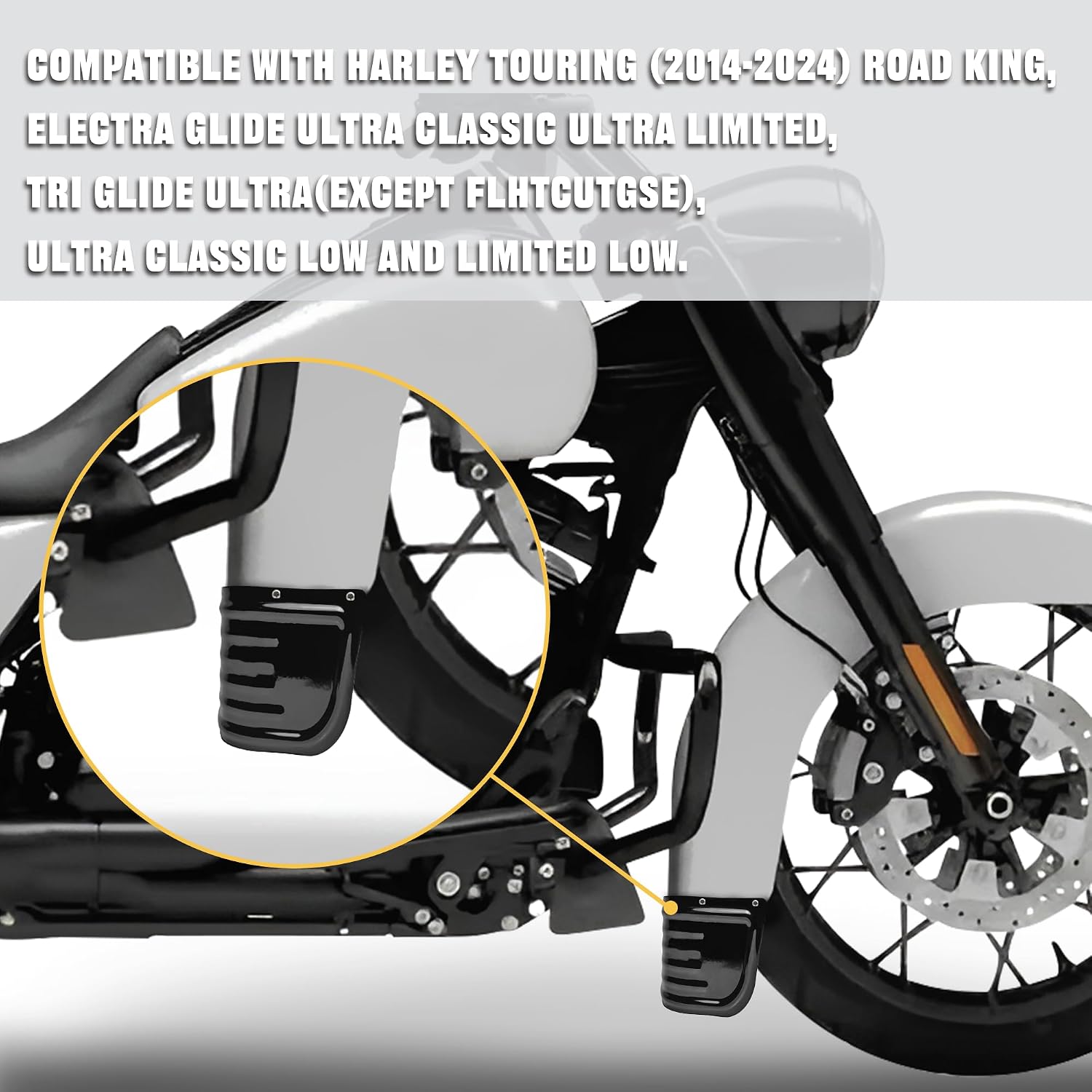 Front Fender Skirt Trim for Harley Touring (2014-2024) Accessories Road King Road Glide Electra Glide Ultra Classic Ultra Limited Tri Glide Ultra,(Black)