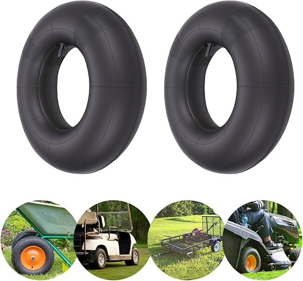 Asixxsix 2PCS 18x8.50/9.50-8 インナーチューブ、TR-4 ストレートバルブステム付きゴム交換用インナーチューブ、ATV およびゴルフカートタイヤ、芝刈り機、UTV、および芝生トラクター用 - 2
