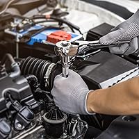 Vista 7 de Trinquete de accionamiento de 1/4 pulgadas, llave de trinquete de liberación rápida de 72 dientes, llave de enchufe reversible de acero cromado