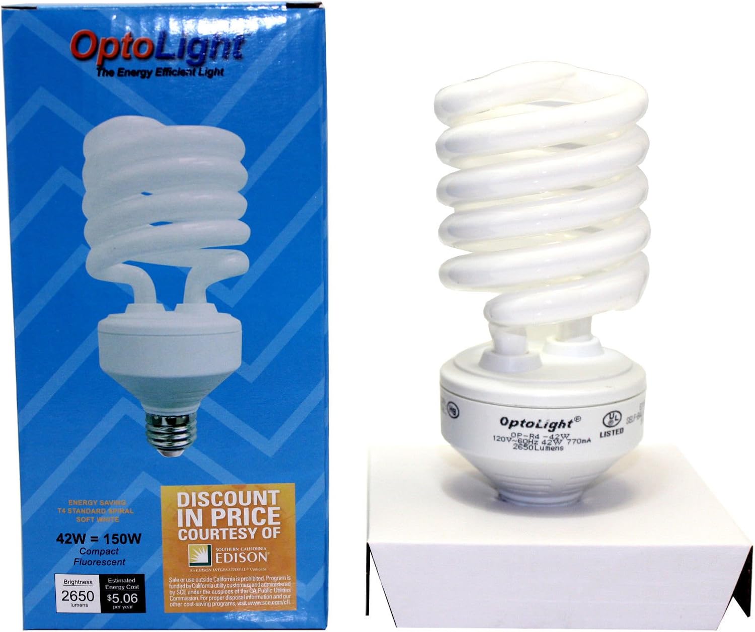 Compact Fluorescent 42W Bulb with Light output of 150w Incandescent