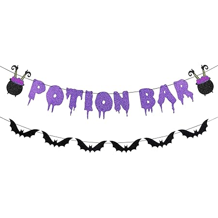 Pre-Strung Potion Bar Banner For Halloween Party Decorations With