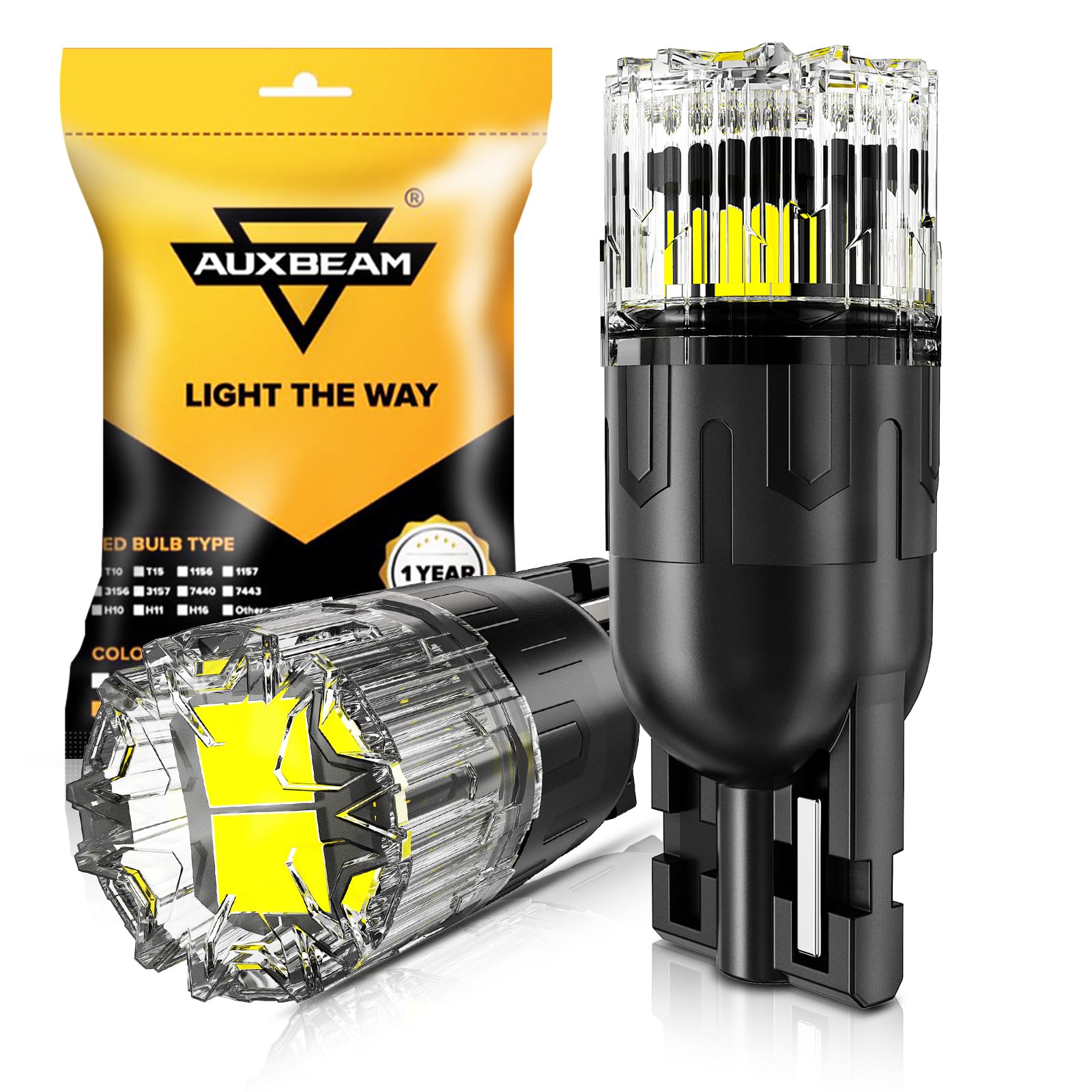 Auxbeam 2026 B2 Series 194 LED Bulbs 6000k White 168 2825 T10 W5W Bulbs