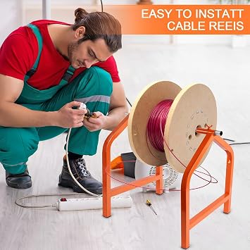 Wire Spool Caddy, Wire Spool Rack, Portable Cable Caddy, Portable Wire Holder for Efficient Cable Management,Portable Wire Holder for up to 28 Diameter Spools and Can Load 220 lbs