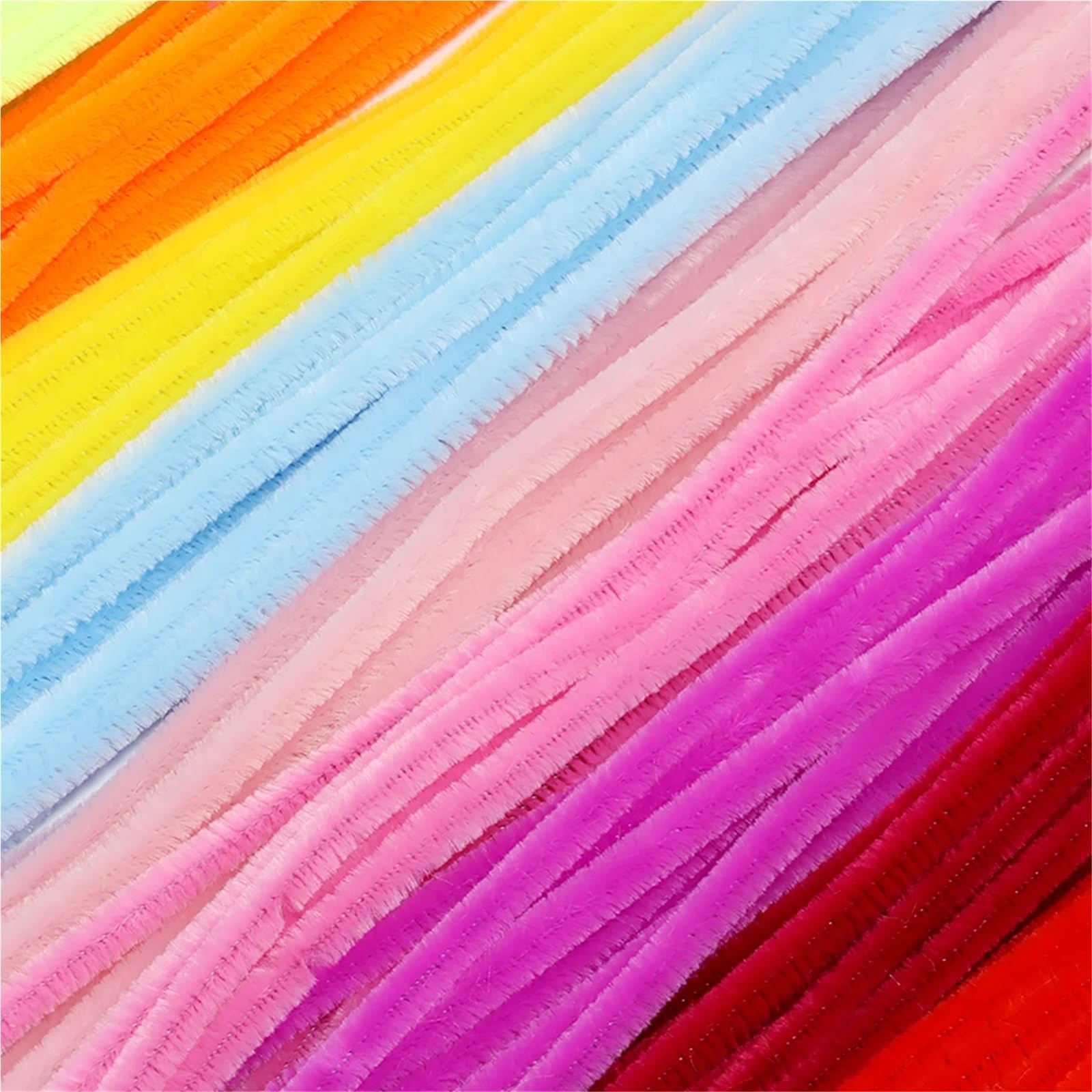 TGDGFKIAS Cure-pipes pour loisirs créatifs, Cure-pipes tiges chenille 30 cm paquet de 100 fournitures d'artisanat multicolores(Red Flash)