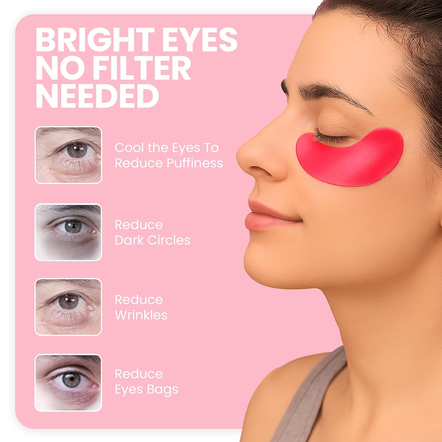 Under Eye Patches for Puffy Eyes & Dark Circles - Deep Hydration, Smooth Fine Lines, Anti-Wrinkles Patches, Enriched with Hyaluronic Acid, Centella & Vitamin E, Firm Under Eye Mask (28 Pairs) - Image 5