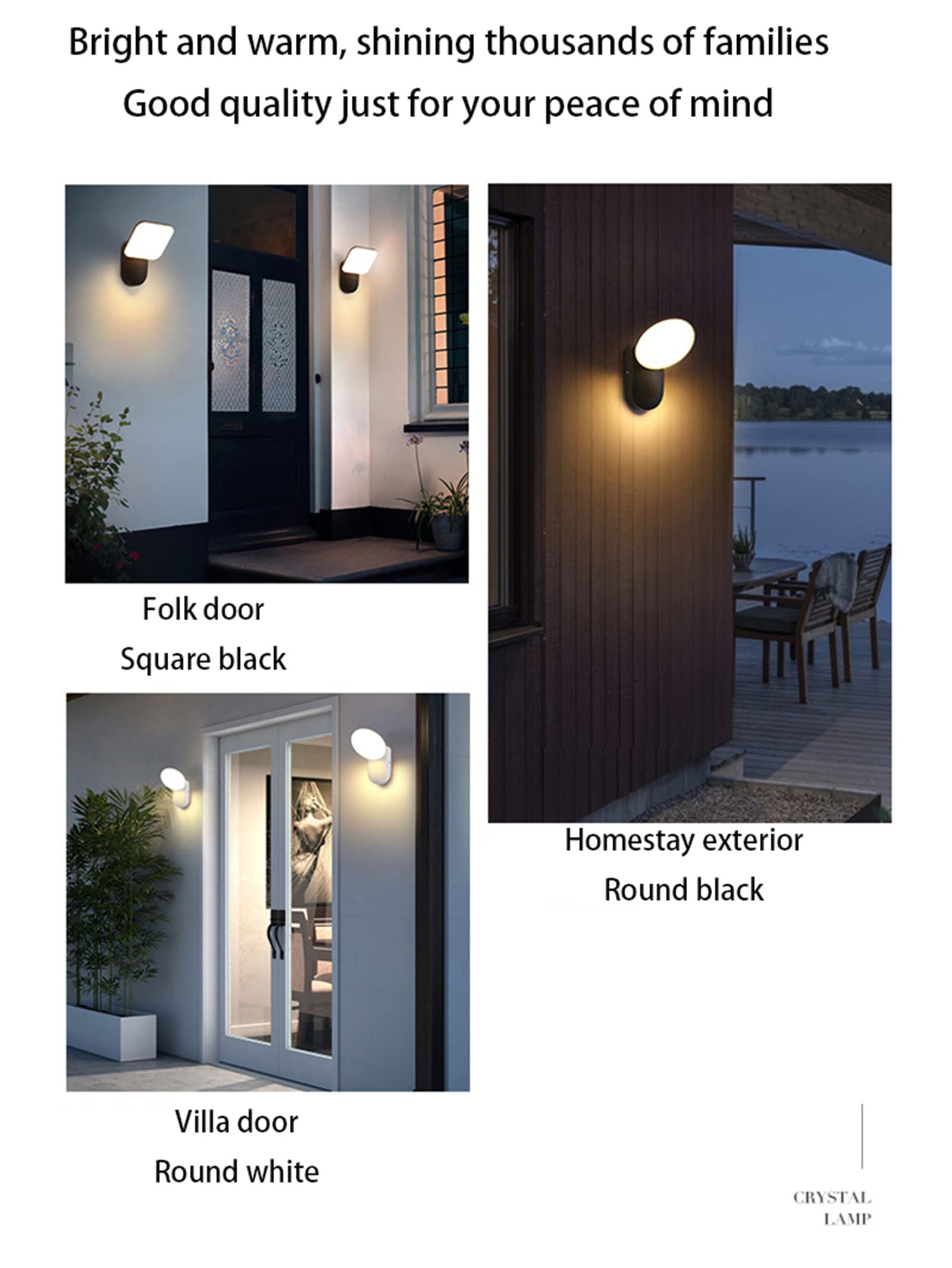 Zewnętrzna lampa ścienna LED z czujnikiem ruchu IP65, wodoodporna, aluminiowa, do ogrodu, sypialni, salonu lub klatki schodowej.