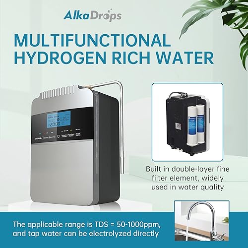 Miniatura 3 de Máquina purificadora de agua ionizador de agua ORP+500 a -800 PH 2.5-11.2 Ácido alcalino Agua El mejor sistema de filtración de agua alcalina para