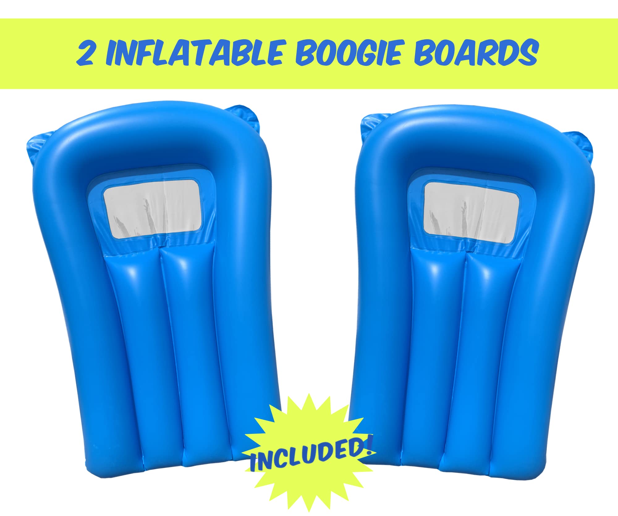 Sea Cow Blue Giant Backyard Water Slide 75 x 12 Includes - 2 Inflatable Boogie Boards, Peel-N-Stik Fasteners KIT