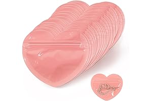 100 Clear Heart-Shaped Jewelry Bags: Perfect for Small Business Packaging