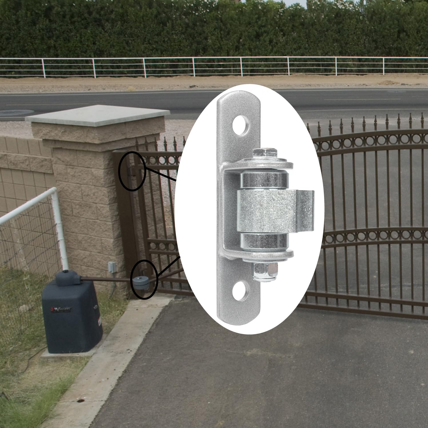 Bisagra de puerta de dos rodamientos sellados resistentes que se suelda en medio perno en la puerta con placa de montaje grande para puertas peatonales de vehículos grandes, ajustable