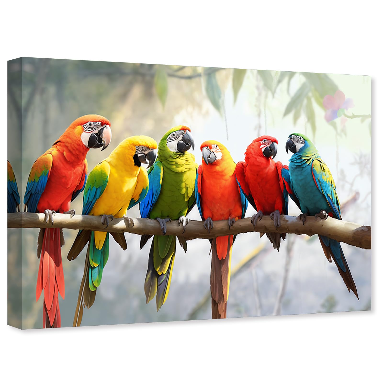 Amazon.com: DOARTDO Parrot Canvas Wall Art Colorful Bird Macaw Painting ...