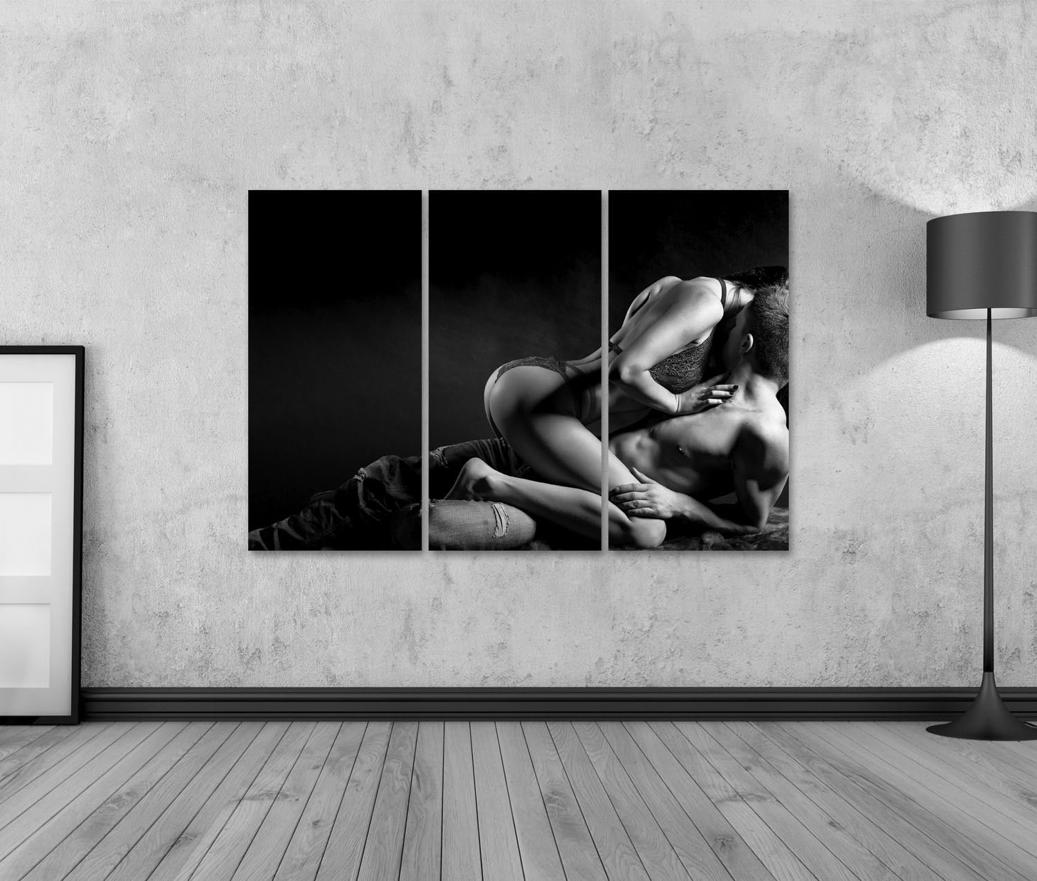islandburner Prime - Immagine su tela, motivo: giovani coppie, sensuali, donna sensuale, corpo dritto, pizzo rosso, immagini da parete, poster