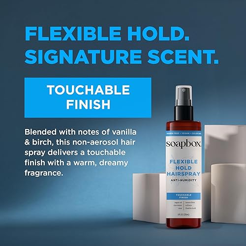 Miniatura 3 de Soapbox Laca para el cabello sin aerosol, laca para el cabello de fijación flexible, spray perfumado antiencrespamiento con B5 y aloe vera, fijación