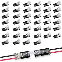 Vista 1 de Conector enchufable de doble cable, 40 unidades, conectores de tira de luz LED con hebilla de bloqueo, conectores de tira de luces LED, conector