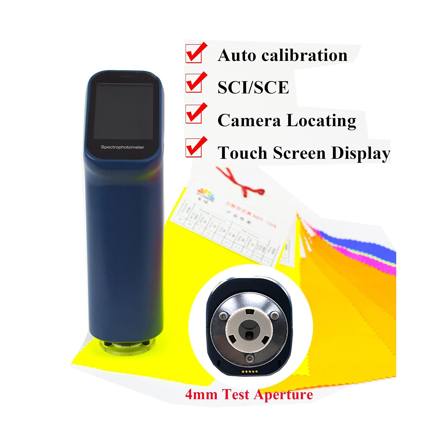 Handheld Spectral Colorimeter Color Detector Analyzer with 4mm Test Aperture Massive Color Card Database
