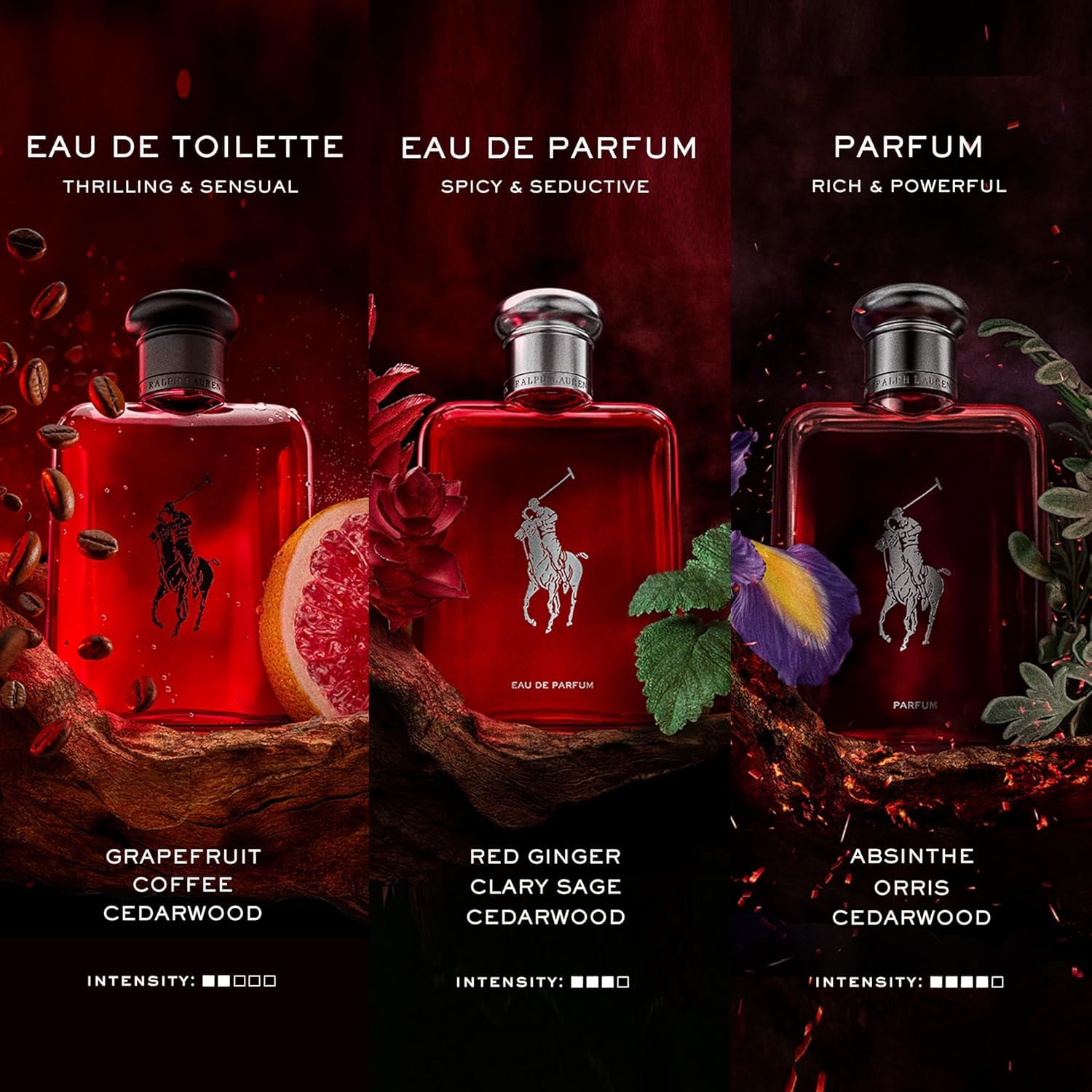Ralph Lauren Polo Red Eau de Toilette, Aroma Fresco Amaderado y Especiado, Intensidad Media, Duración Prolongada, Perfume de Lujo para Hombres, 125 ml.