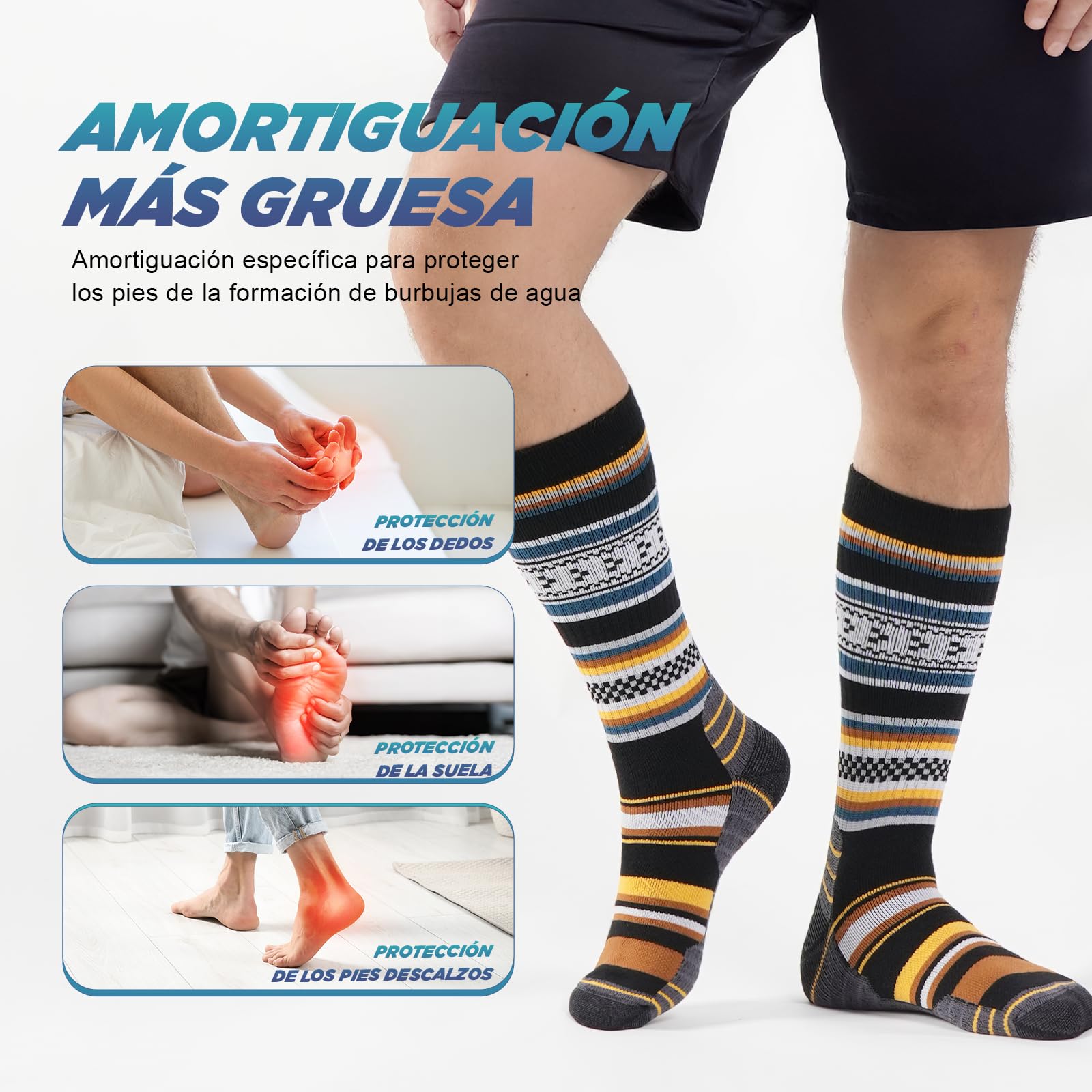 Calcetines Térmicos de Lana Merino para Hombre Invierno Trekking