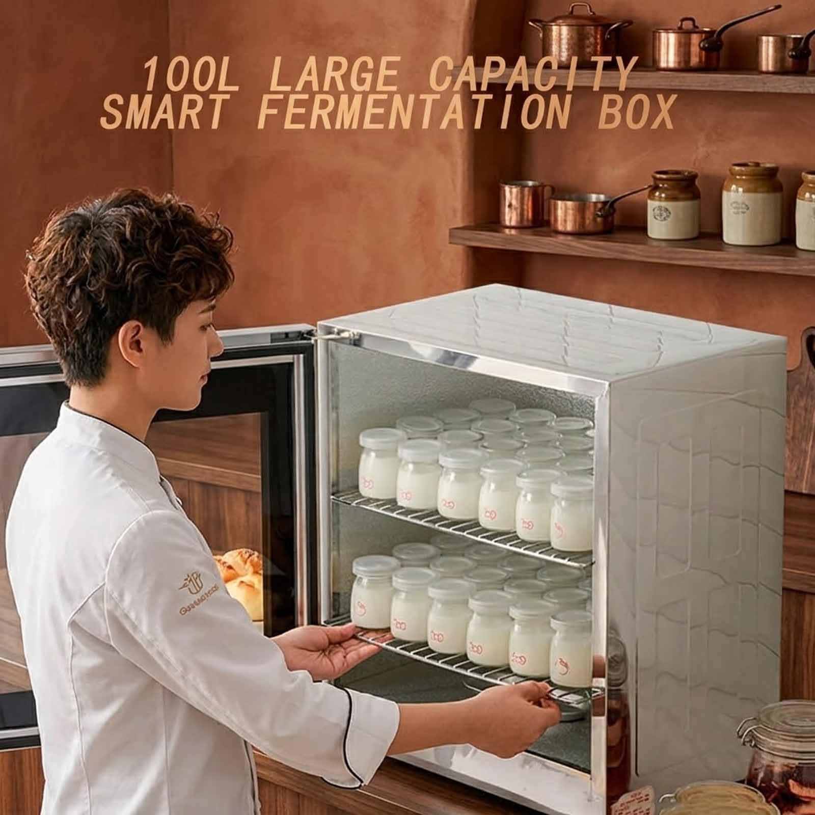Máquina De Fermentación De Pan De Acero Inoxidable De 6 Capas, Cámara De Fermentación Comercial De 100 L Con Control De Temperatura Y Humedad, Recordatorio De Precalentamiento, Calentamiento Por