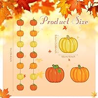 Vista 3 de Ceenna 8 Pcs Fall Decorations Pumpkins Hanging Decorations Autumn Paper Garland Banner Pumpkin Cutouts Thanksgiving Ceiling Streamers for Home Wall