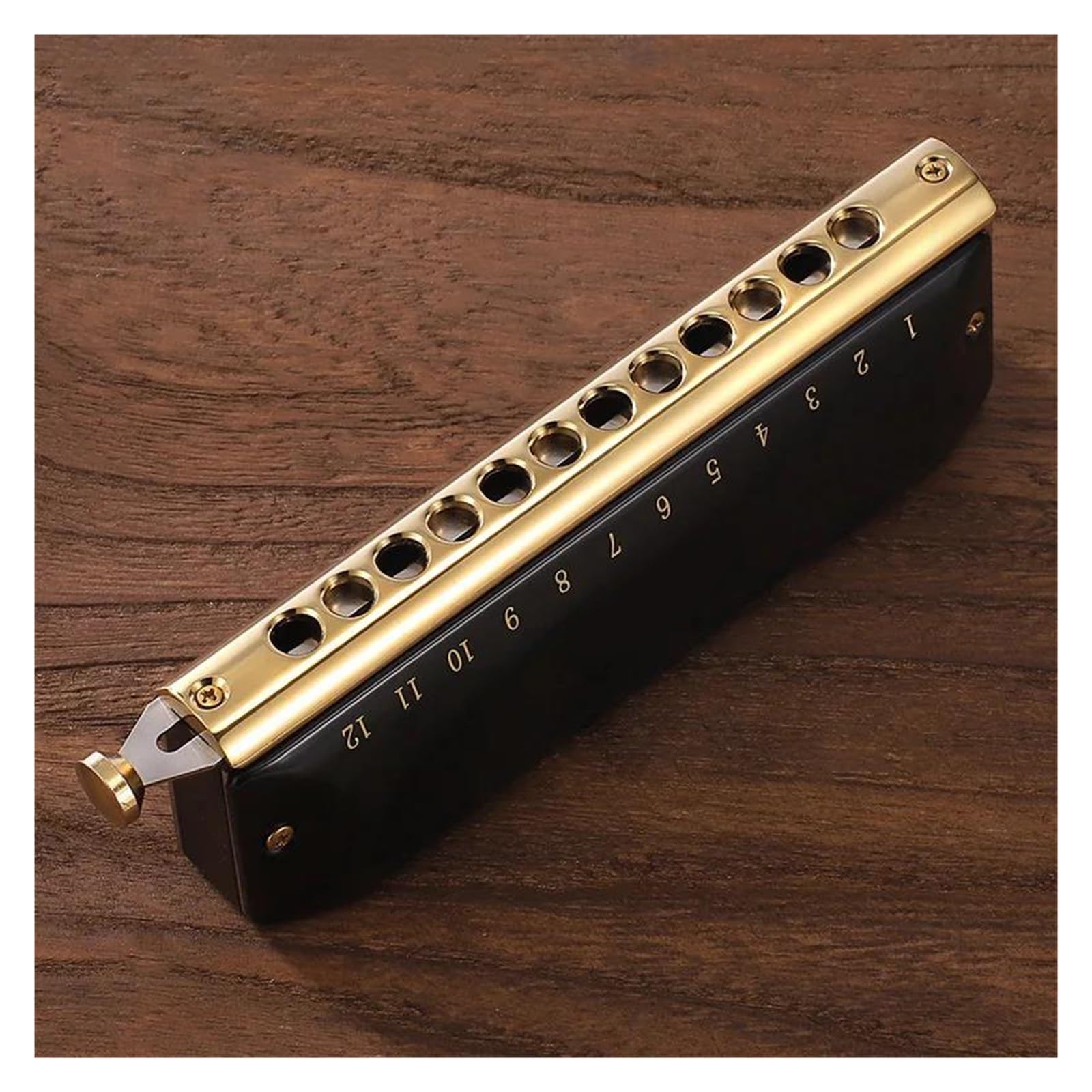 Armonica Cromatica A 12/16 Fori Armonica Di Livello Professionale Fisarmonica Per Strumenti Musicali Di Fascia Alta armonica a bocca professionale (Color : 12 Holes)