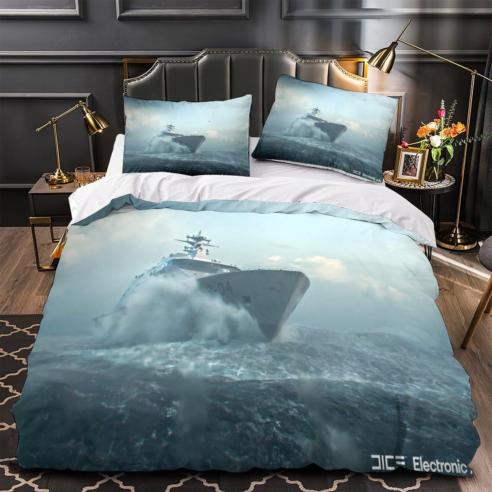 Housse de couette volleyeur 220x240cm pour une chambre d'homme dynamique et moderne