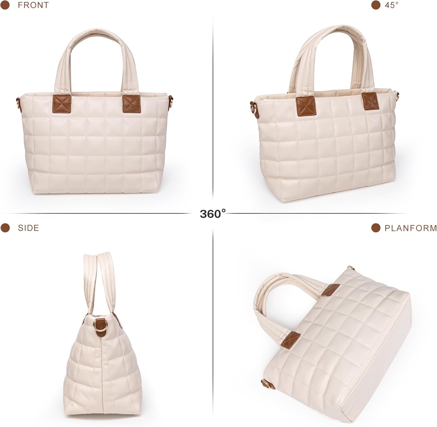 MEEJUNE Puffer Tote Bag for Women Large Quilted Shoulder Bag Crossbody Purse with Adjustable Strap | Puffer, Large, Quilted, with Adjustable Strap