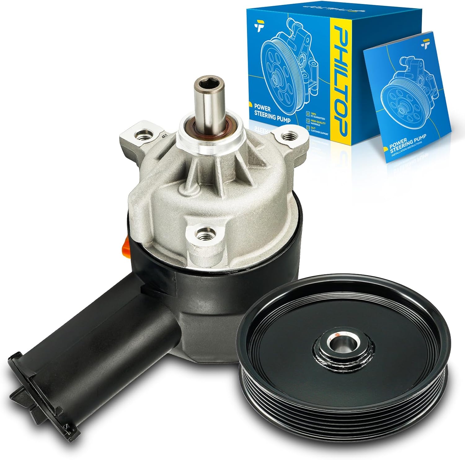 PHILTOP 207271 Power Steering Pump Fit For 1998-2006 Ranger,1995-2000 Explorer X.vin; Windstar,1990-1995 Taurus; Sable,1990-1997 Aerostar,Power Steering Pump with Reservoir & Pulley