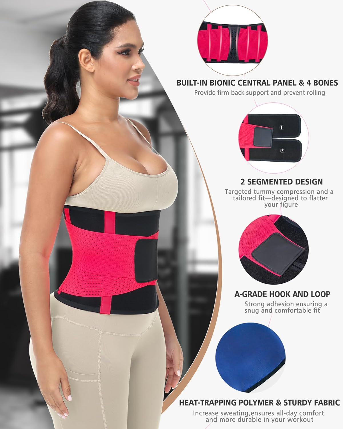 Waist Trainer for Women & Men - Sweat Belly Fat Trimmer Belt - Tummy Control Body Shaper & Back Support Sauna Suit - Image 3