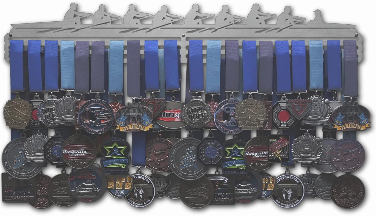 Allied Medal Hangers - Rowing Scene - Male and Female Figures - Medal Hanger Holder Display Rack
