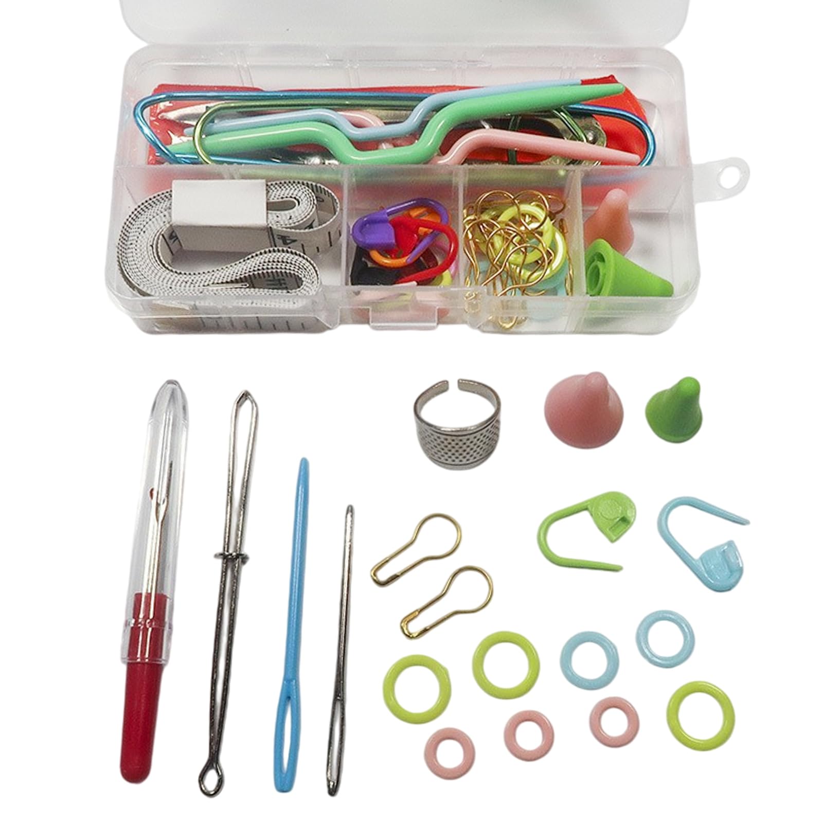 HZGFNBZ Professional Knitting Accessories Set with Stitching Markers Seam Unpicker Needle Metal Thimble for Yarn Craft Craft Supplies