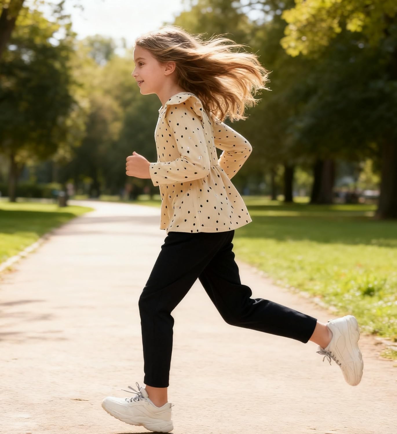 Toddler Girl Clothes Ruffle Long Sleeve Heart Print Tops and Pants 2PC Little Girl Winter Outfits Size (4-7T) - Image 7