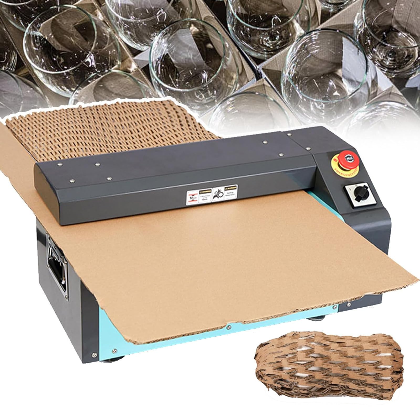 JXYQ Recyclable Cardboard Cutting Shredder Machine for Packing Wrap, Corrugated Box Expansion Cutter, 5m/min, 350mm Width