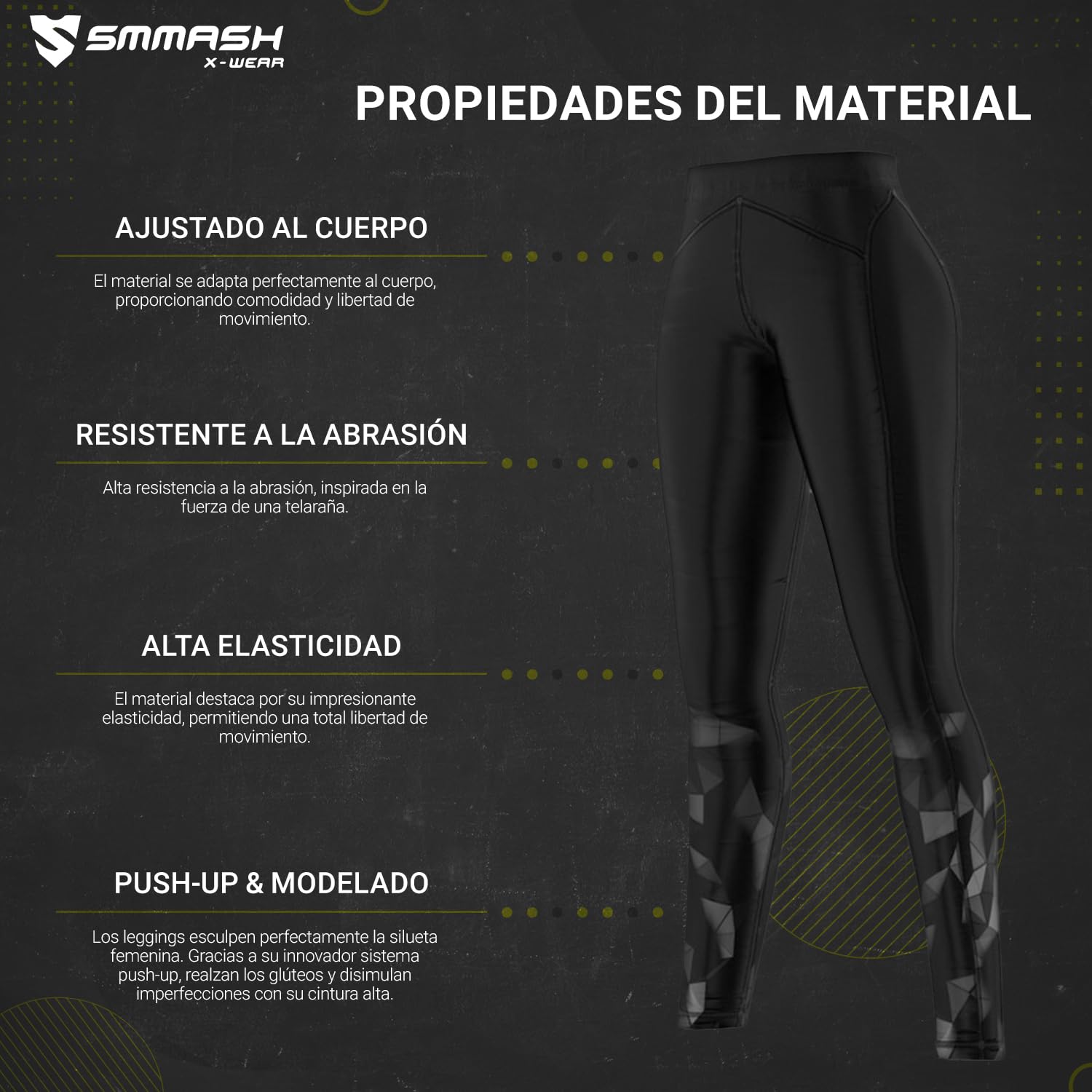 SMMASH Leggings Deportivos Largos para Mujer Push Up