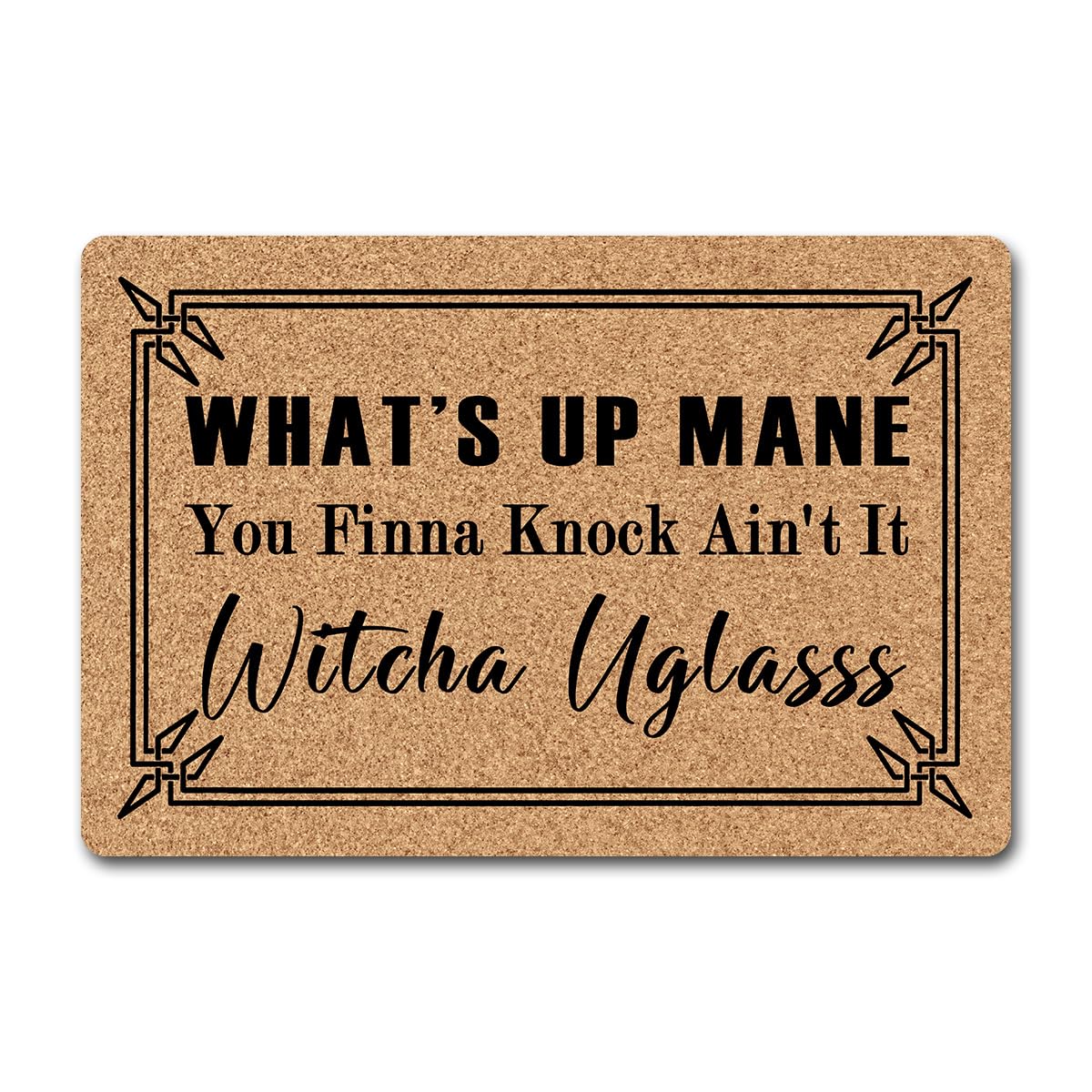 NICESIR Welcome Mat What’s Up Funny Doormat for Home Entrance (23.6 X 15.7 inch) Polypropylene Fabric Top with Rubber Back Doormat for Front Door