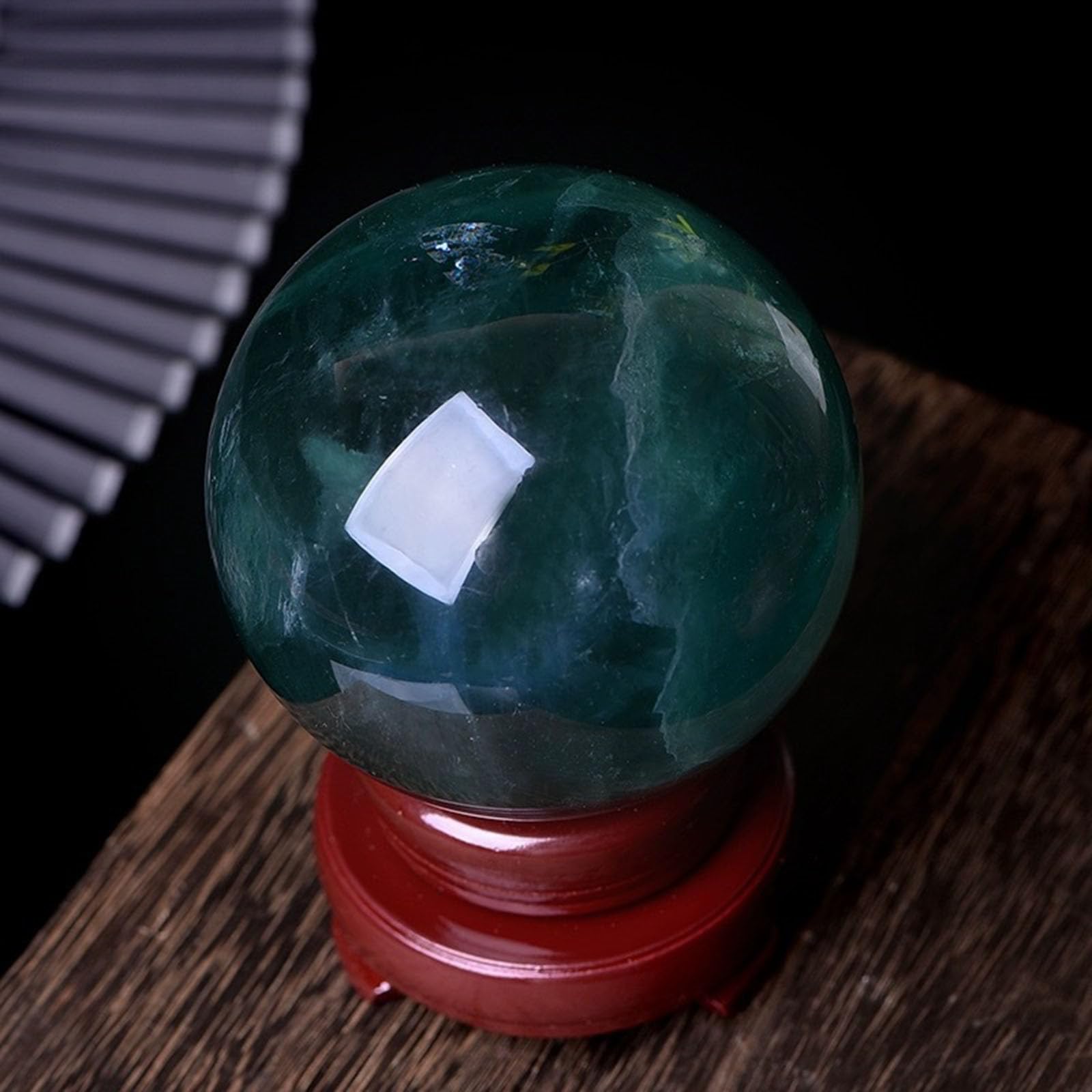 Kristallkugel, 3,9", natürliche dekorative Kugel mit Ständer, Feng Shui Stein Edelsteinkugel Meditation Hexerei(3.9"(10cm))