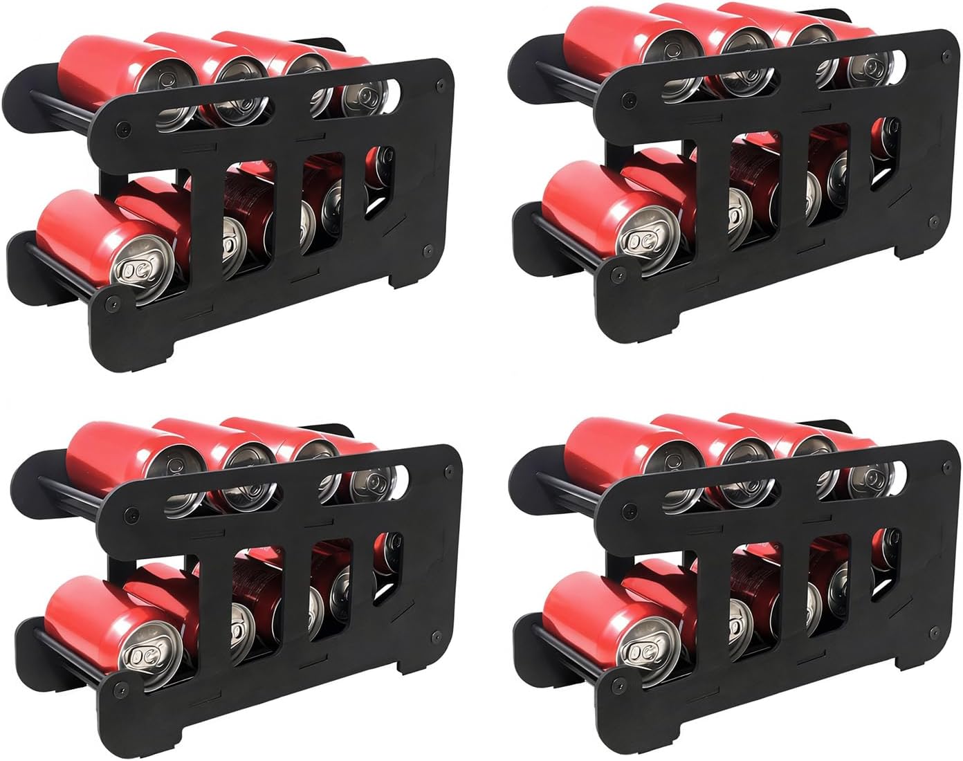 OYEFLY Wood Can Dispenser Rack (Black 4Pcs)