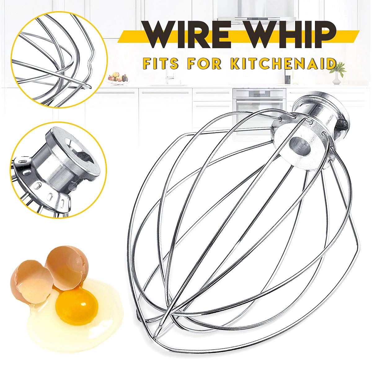 Lot De 2 Fouets à De Rechange Pour Batteur Kitchenaid 5 Pintes - K5AWW 5K5SS