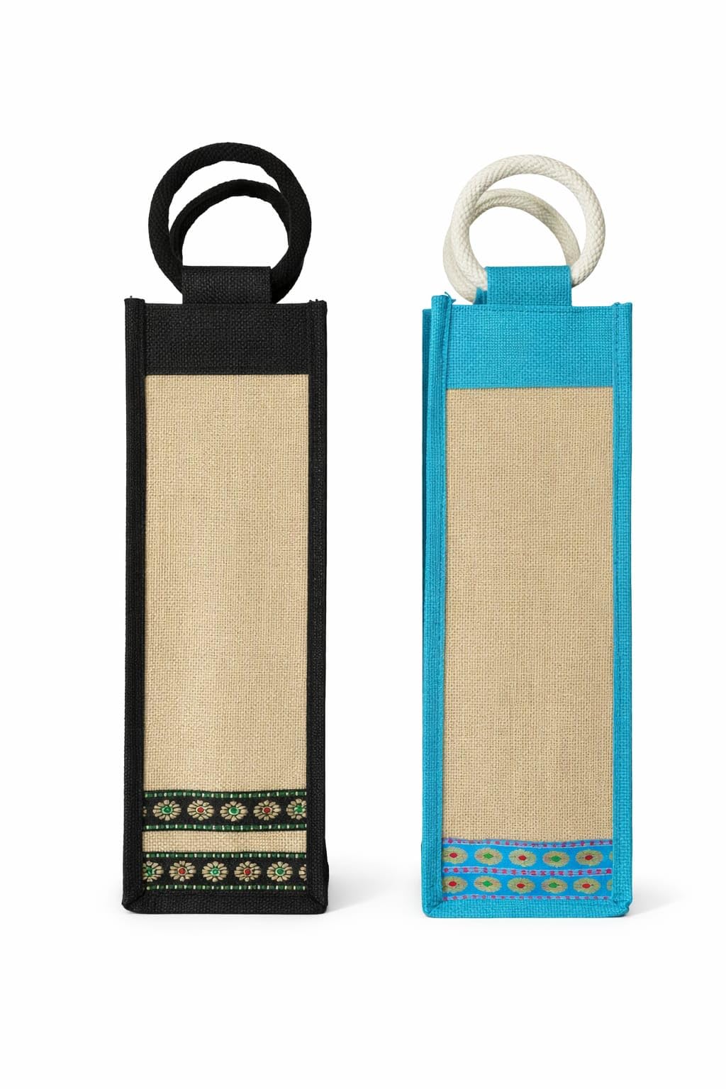 Jute Wine Bottle Carrier Bag - Stylish & Reusable -10 Jute Wine Bottle Carrier Bag - Stylish & Reusable -10