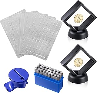 Crypto Seed Phrase Storage, Steel Seed Phrase Plate and Stamp Set, with Alphabetic Punch, Display Stand, Crypto Offline Cold Wallet for Bitcoin, 12-24 Words compatible with BIP39 Wallets