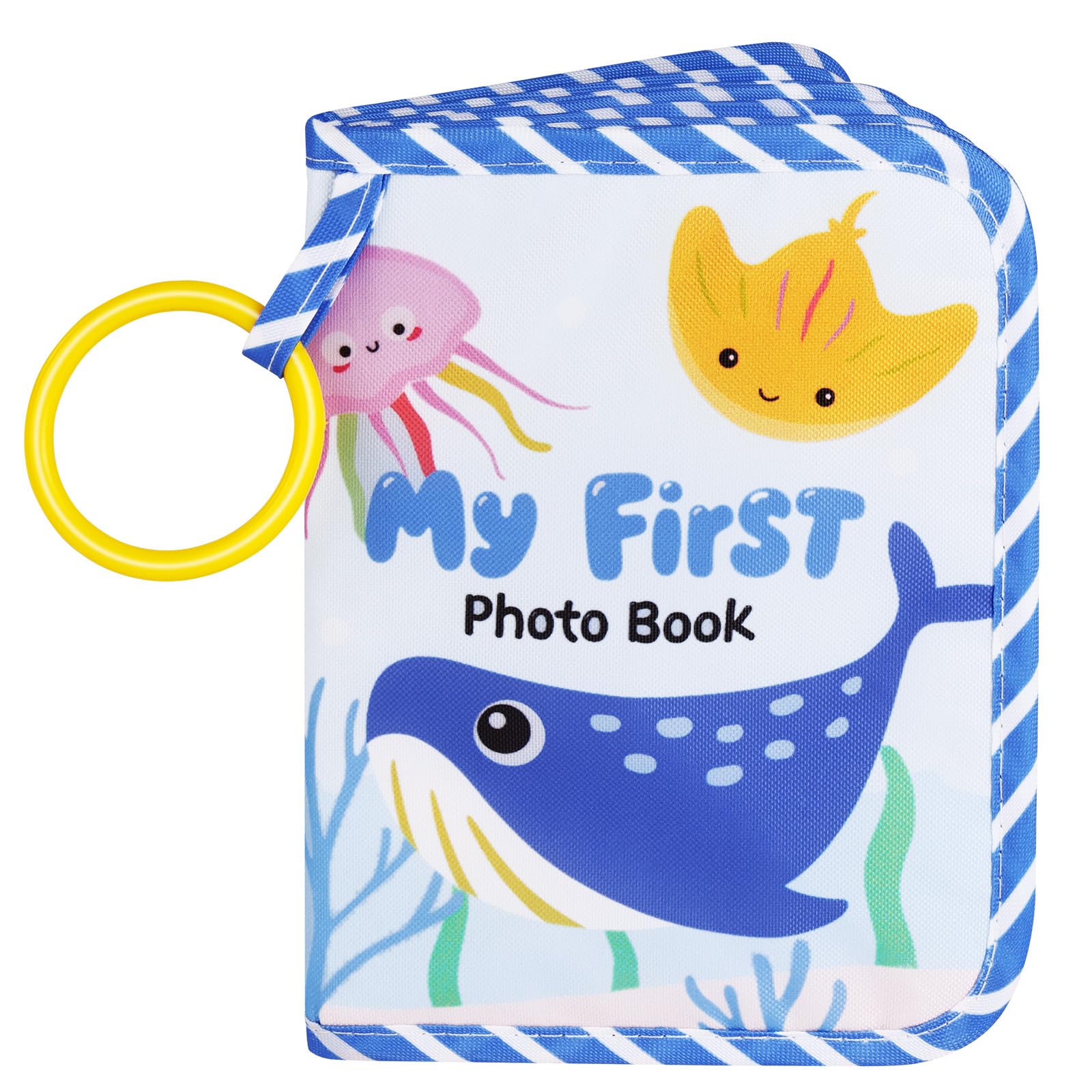 Aolso Baby Fotoalbum 17 Fotos, Baby Fotobuch mit Anhänger, Babyalbum aus weichem Stoff, Mein erstes Familienalbum, Fotoalben Erinnerungsbuch Geschenke für Kinder Baby ab 0 Monaten