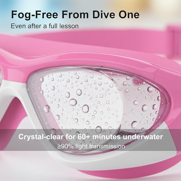 Lunettes de Natation Anti-Buée pour Usage Général | Protection UV, Imperméables, Joint en Silicone | Lunettes de Natation pour Enfants de 6 à 14 Ans - 4