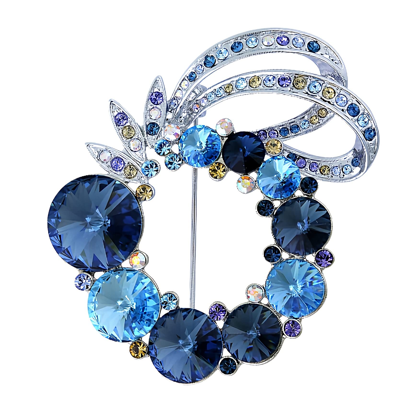 RAN-Brooch Kristallbrosche Bunte Kreis Kranz Brosche Weibliche Mantelbrosche voller Strasssteine ​​Pin Zubehör