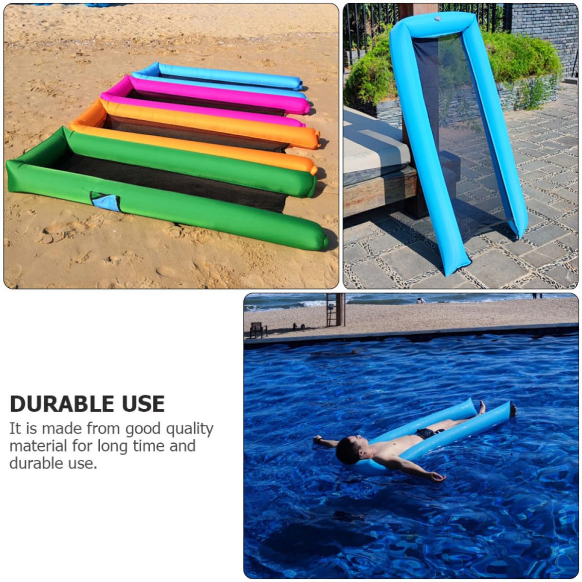 ERINGOGO Materassino Gonfiabile Leggero in Nailon Blu per Piscina Stagionale, Letto Galleggiante Portatile per Nuoto e Relax in Acqua